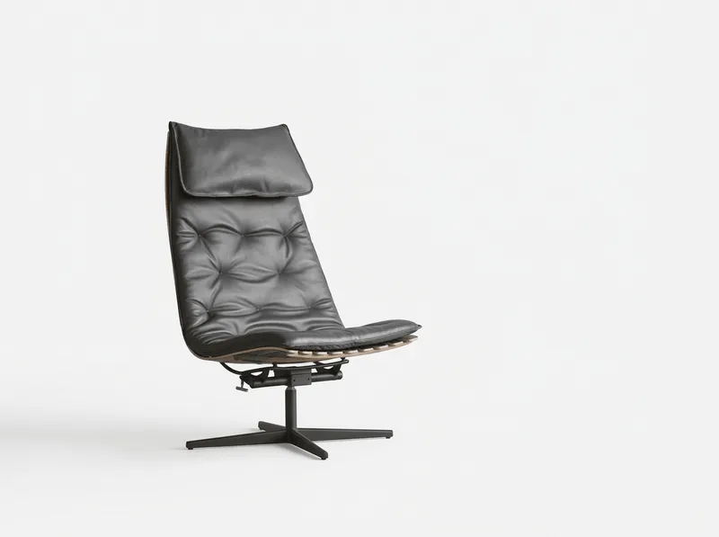 Scandi Lux Senior Cushion van Fjordfiesta in Antracite anilin skinn – productfoto 4 van 4