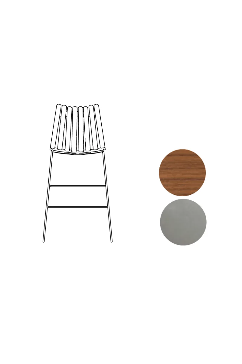 Scandia Kitchen Stool 65cm by Fjordfiesta in Valnøtt, Satin – product photo