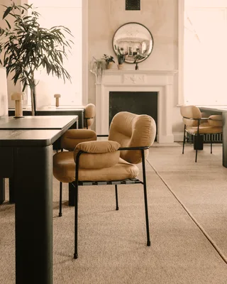 Bollo Dining Chair Bollo by Fogia in Barnum Sand 2/RAL1013, Oyster white (RAL 1013), Barnum Sand 2, Nevotex, Fabric – interior photo 41 of 53