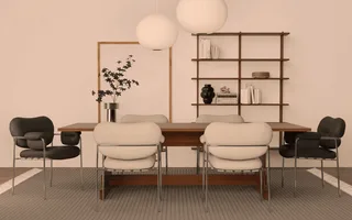 Bollo Dining Chair Bollo by Fogia in Barnum Sand 2/RAL1013, Oyster white (RAL 1013), Barnum Sand 2, Nevotex, Fabric – interior photo 51 of 53