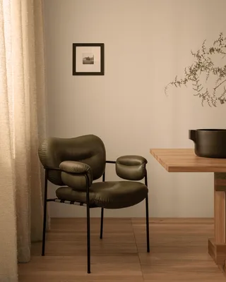Bollo Dining Chair Bollo by Fogia in Barnum Sand 2/RAL1013, Oyster white (RAL 1013), Barnum Sand 2, Nevotex, Fabric – interior photo 9 of 53