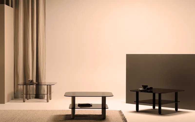 Big Sur Coffee Table High Big Sur by Fogia in Anthracite glass/Black oak, Black oak – interior photo 2 of 5