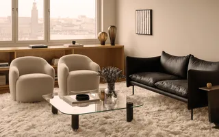 Big Sur Coffee Table Low, Large Big Sur de Fogia en Smoked glass/Smoked oak, Smoked oak – photo d’ambiance 6 sur 9