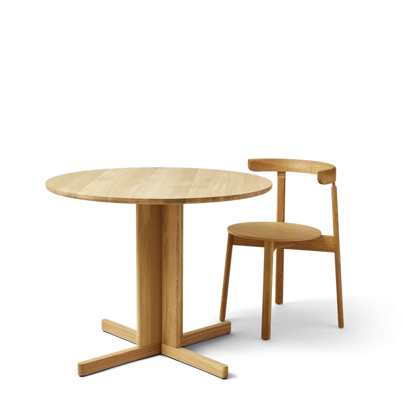 Trefoil Round Table Ø90 by Form & Refine in Oak – product photo 2 of 3