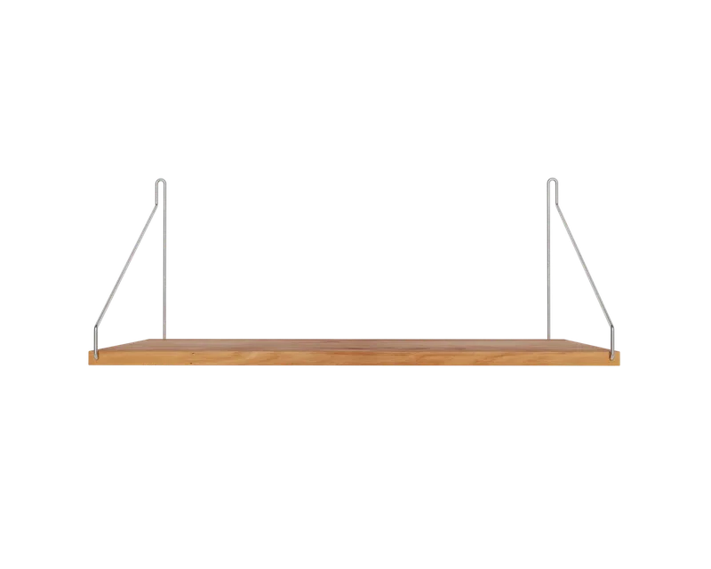 Single Shelf | Natural Oak / Stainless Steel | D27 / W60 by FRAMA in D27 / W60, Natural Oak / Stainless Steel – product photo