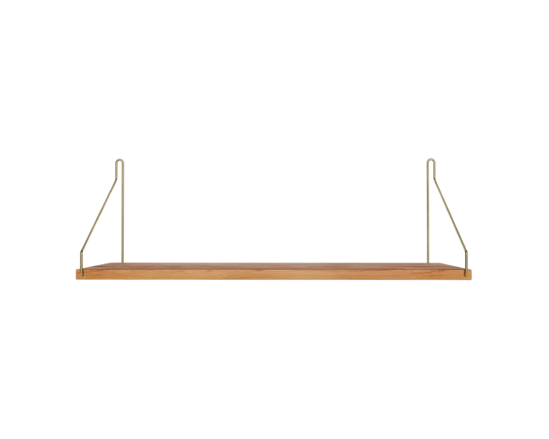 Single Shelf | Natural Oak / Brass | D20 / W60 van FRAMA in D20 / W60, Natural Oak / Brass – productfoto