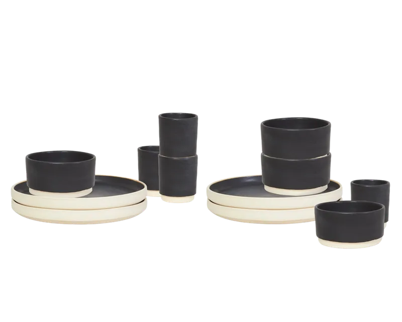 Otto Ceramic Tableware Set I Dinner | Black by FRAMA in Dinner, Black – product photo
