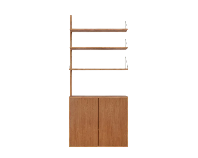 Shelf Library Medium Cabinet Add-on Section | Natural Oak | H185.2 / W80 by FRAMA in H1852 / W80 / ADD-ON CABINET, Natural Oak – product photo