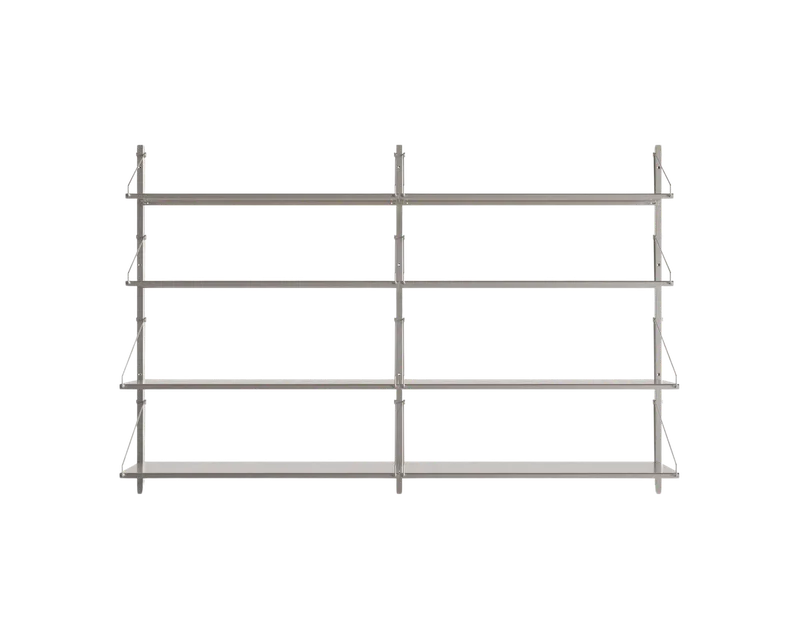 Shelf Library Double Section | Stainless Steel | H108.4 / W80 de FRAMA en H1084 / W80, Stainless Steel – photo du produit