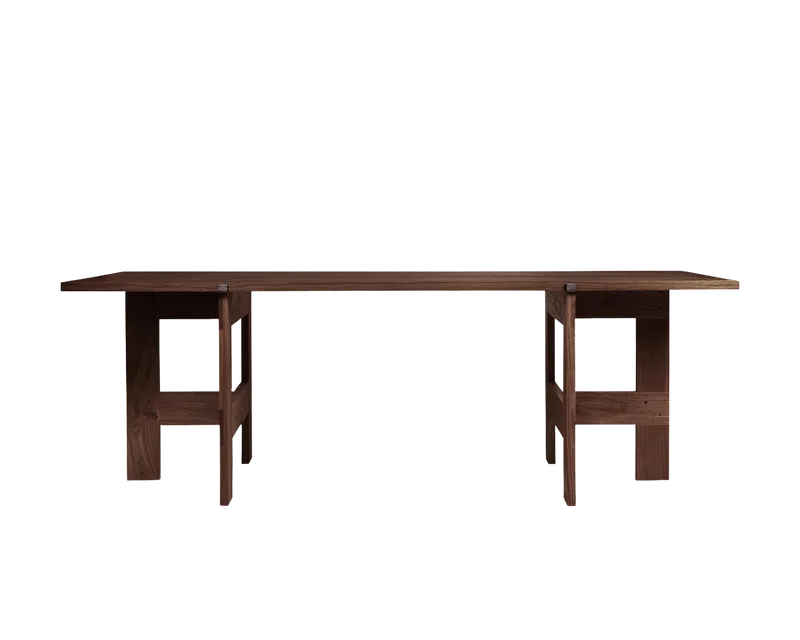Farmhouse Trestle Table | Dark Oak | L220 Planks van FRAMA in Dark Oak, L220 Planks – productfoto