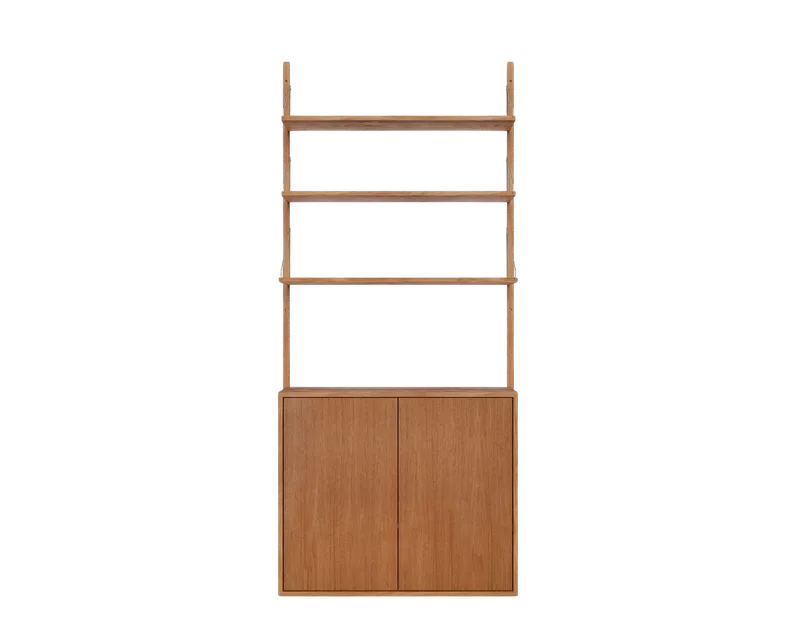 Shelf Library Medium Cabinet Section | Natural Oak | H185.2 / W80 by FRAMA in H1852 / W80, Natural Oak – product photo