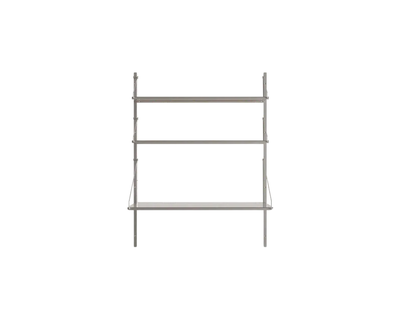 Shelf Library Desk Section | Stainless Steel | H108.4 / W80 by FRAMA in H1084 / W80 / DESK, Stainless Steel – product photo