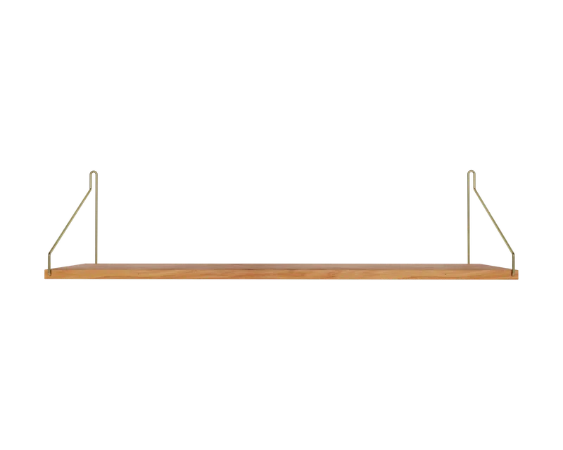 Single Shelf | Natural Oak / Brass | D20 / W80 by FRAMA in D20 / W80, Natural Oak / Brass – product photo