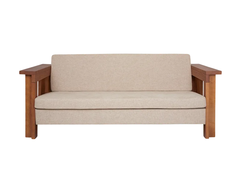 Symmetry Couch | Ash Wood / Oat Fabric van FRAMA in Ash Wood / Oat Fabric, Couch – productfoto