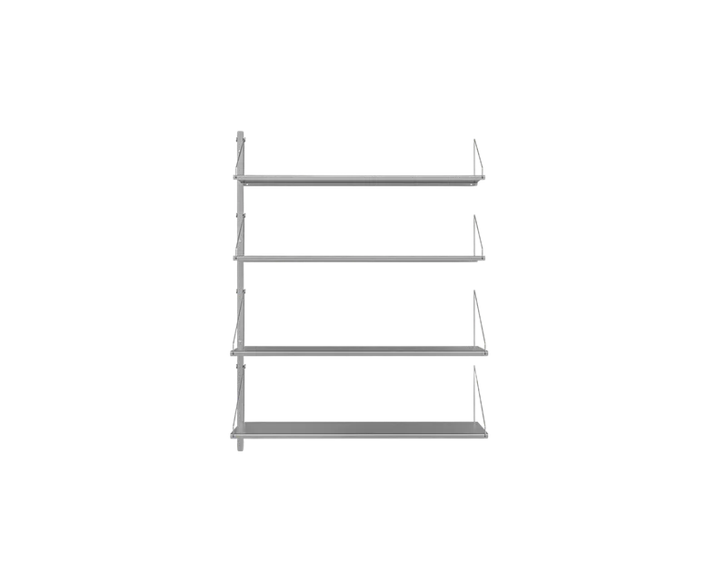 Shelf Library Add-on Section | Stainless Steel | H108.4 / W80 van FRAMA in H1084 / W80 / ADD-ON, Stainless Steel – productfoto