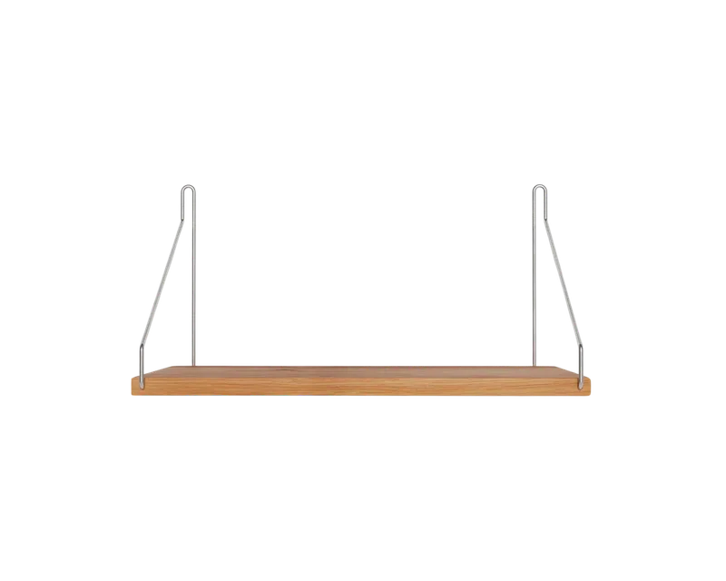 Single Shelf | Natural Oak / Stainless Steel | D20 / W40 van FRAMA in D20 / W40, Natural Oak / Stainless Steel – productfoto