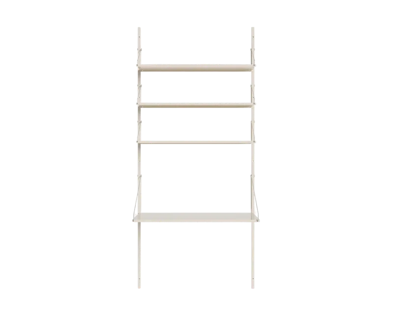 Shelf Library Desk Section | Warm White Steel | H185.2 / W80 by FRAMA in H1852 / W80 / DESK, Warm White Steel – product photo
