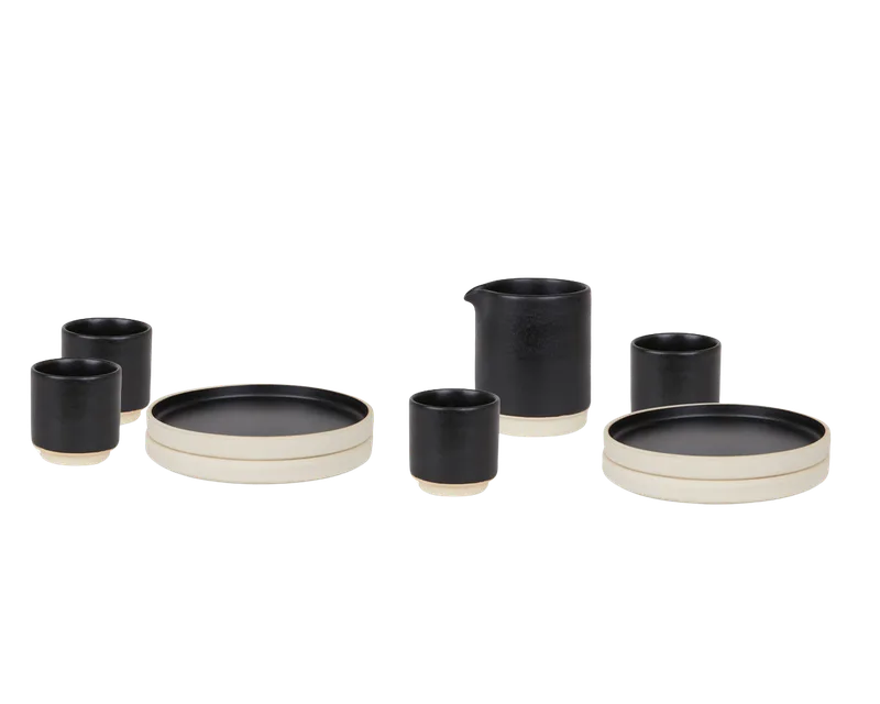 Otto Ceramic Tableware Set I Lunch | Black by FRAMA in Lunch Set, Black – product photo