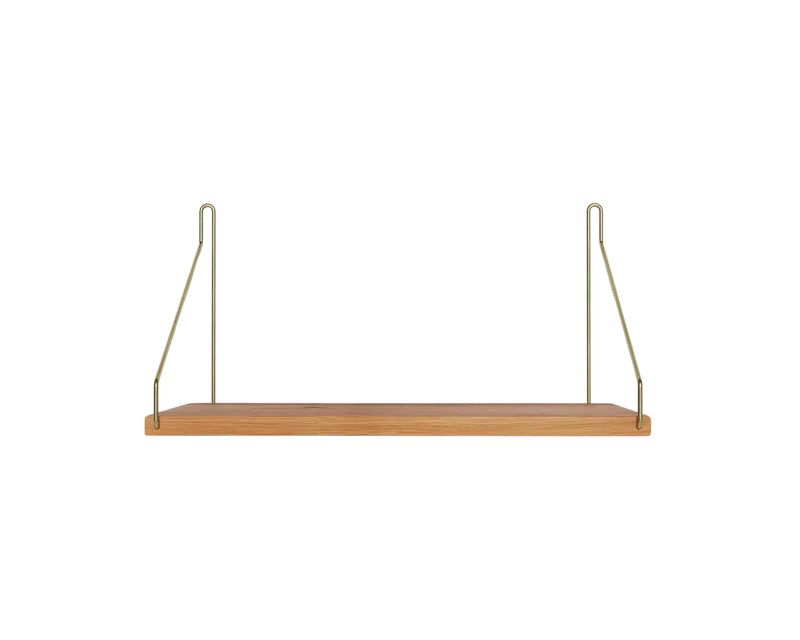 Single Shelf | Natural Oak / Brass | D20 / W40 by FRAMA in D20 / W40, Natural Oak / Brass – product photo