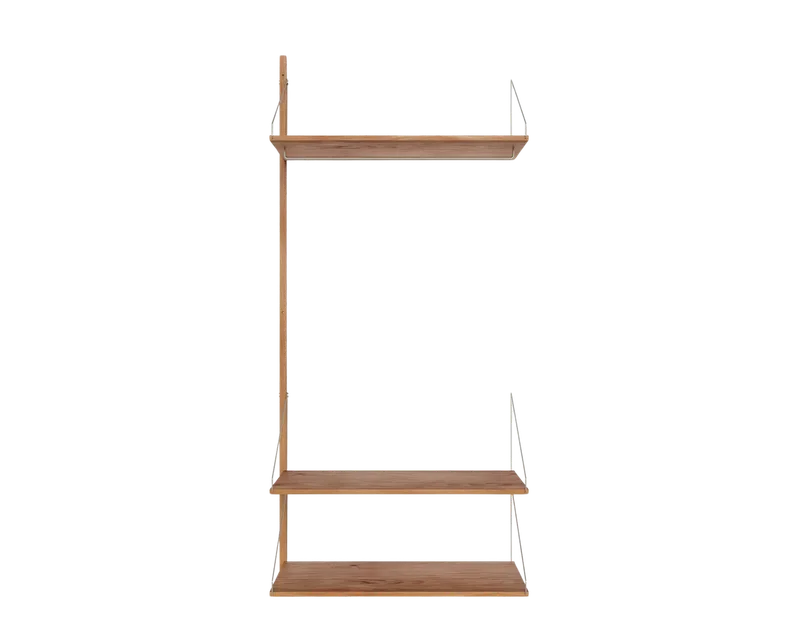 Shelf Library Add-on Hanger Section | Natural Oak | H185.2 / W80 by FRAMA in H1852 / W80 / ADD-ON HANGER, Natural Oak – product photo