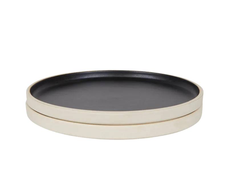 Otto Ceramic Plate Set of Two | Black | Large by FRAMA in Large, Black – product photo