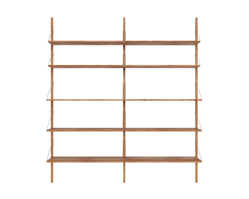 Shelf Library Double Section | Natural Oak | H185.2 / W80 by FRAMA in H1852 / W80, Natural Oak – product photo