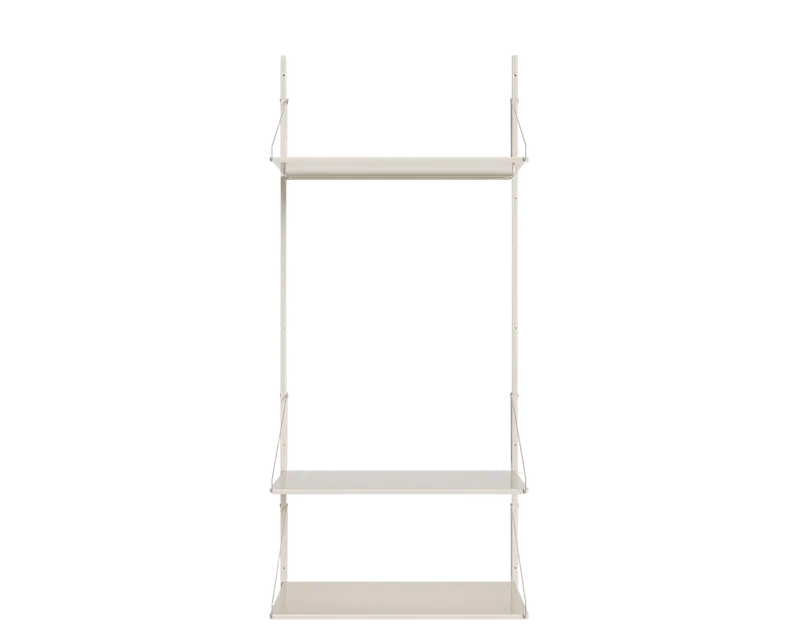 Shelf Library Hanger Section | Warm White Steel | H185.2 / W80 van FRAMA in H1852 / W80 / HANGER, Warm White Steel – productfoto