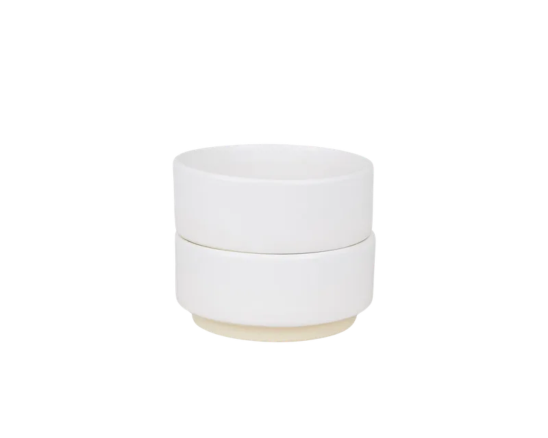 Otto Ceramic Bowls Set of Two | White | Medium by FRAMA in Medium, White – product photo