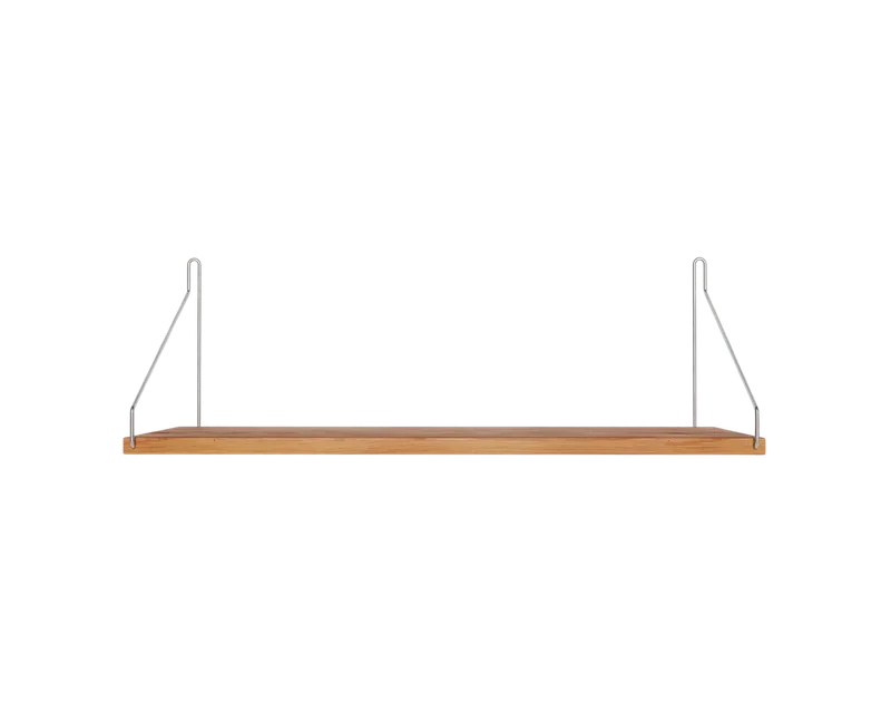 Single Shelf | Natural Oak / Stainless Steel | D20 / W60 by FRAMA in D20 / W60, Natural Oak / Stainless Steel – product photo
