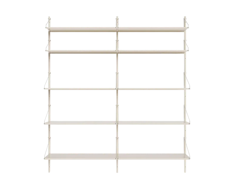Shelf Library Double Section | Warm White Steel | H185.2 / W80 van FRAMA in H1852 / W80 / DOUBLE, Warm White Steel – productfoto