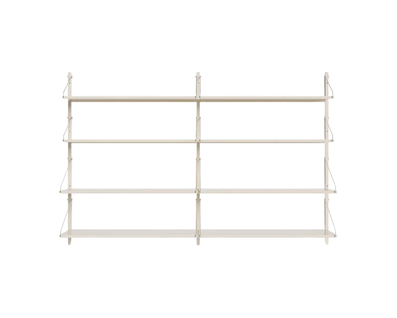 Shelf Library Double Section | Warm White Steel | H108.4 / W80 by FRAMA in H1084 / W80 / DOUBLE, Warm White Steel – product photo