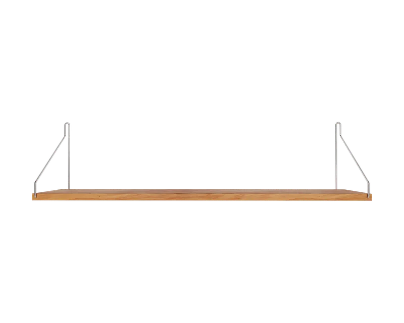 Single Shelf | Natural Oak / Stainless Steel | D20 / W80 van FRAMA in D20 / W80, Natural Oak / Stainless Steel – productfoto