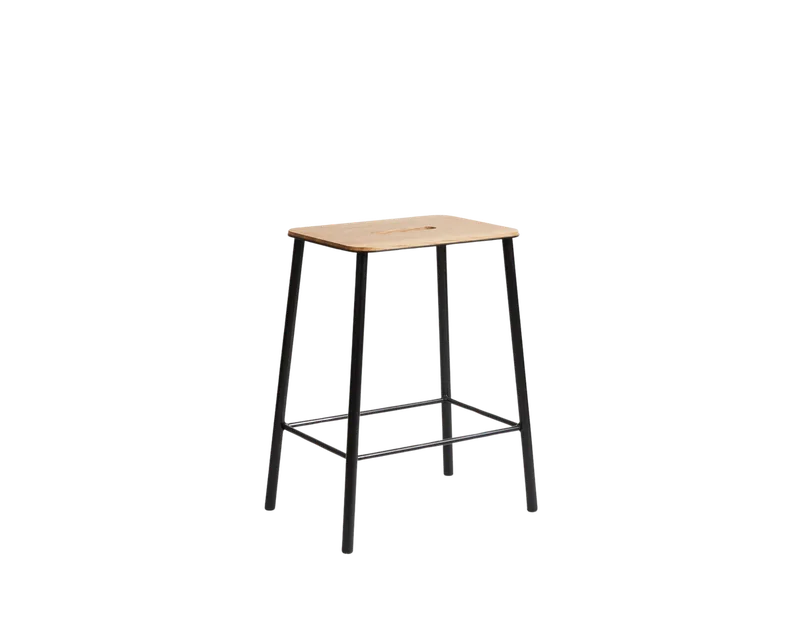 Adam Stool | Black / Oak | H50 by FRAMA in H50, Black / Oak – product photo