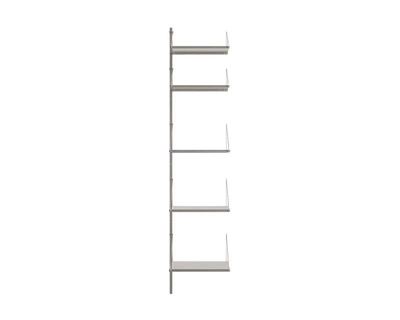Shelf Library Add-on Section | Stainless Steel | H185.2 / W40 by FRAMA in H1852 / W40 / ADD-ON, Stainless Steel – product photo