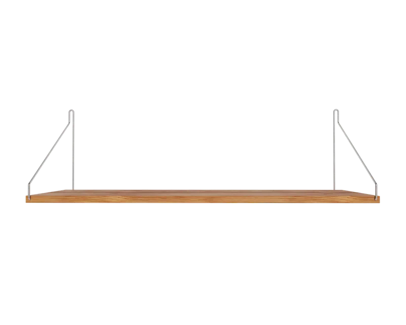 Single Shelf | Natural Oak / Stainless Steel | D27 / W80 by FRAMA in D27 / W80, Natural Oak / Stainless Steel – product photo
