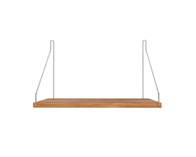 Single Shelf | Natural Oak / Stainless Steel | D27 / W40 van FRAMA in D27 / W40, Natural Oak / Stainless Steel – productfoto