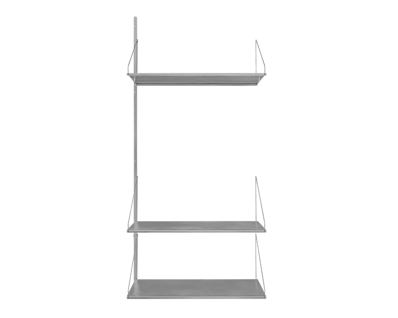 Shelf Library Add-on Hanger Section | Stainless Steel | H185.2 / W80 von FRAMA in H1852 / W80 / ADD-ON HANGER, Stainless Steel – Produktfoto