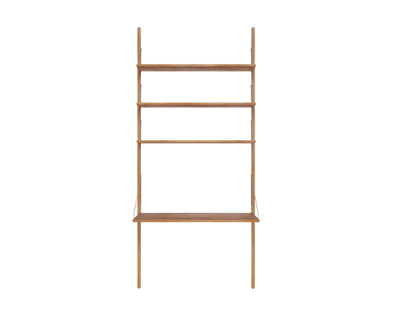 Shelf Library Desk Section | Natural Oak | H185.2 / W80 van FRAMA in H1852 / W80 / DESK, Natural Oak – productfoto