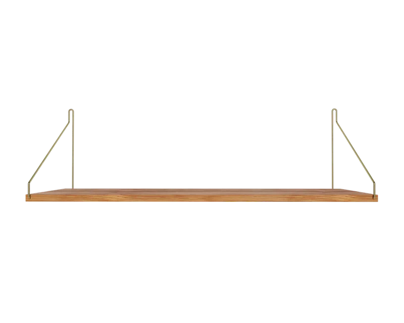 Single Shelf | Natural Oak / Brass | D27 / W80 van FRAMA in D27 / W80, Natural Oak / Brass – productfoto