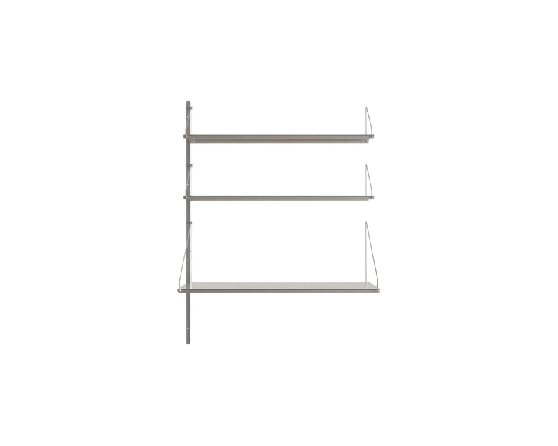 Shelf Library Add-on Desk Section | Stainless Steel | H108.4 / W80 by FRAMA in H1084 / W80 / ADD-ON DESK, Stainless Steel – product photo