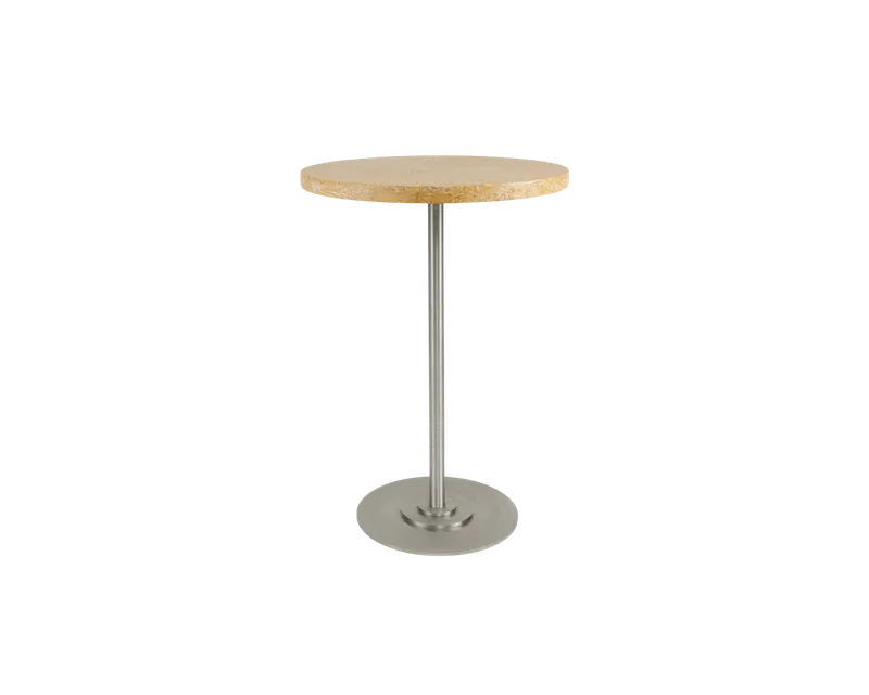 Table 57 | Yellow Limestone / Stainless Steel | Ø55 de FRAMA en Yellow Limestone / Stainless Steel, Ø55 – photo du produit