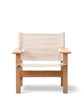 The Canvas Chair Outdoor van Fredericia in Performance canvas, papyrus, Teak untreated, FSC Mix 70% – productfoto 4 van 4