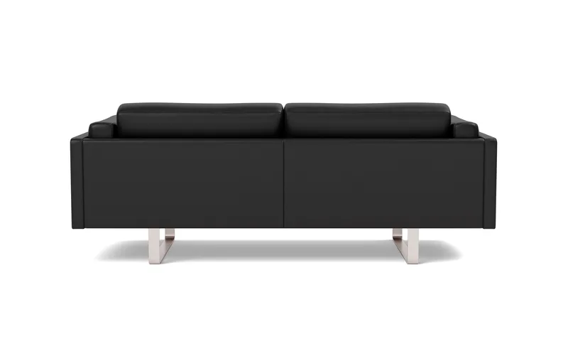 EJ280 Sofa, 2½ seater, 212 cm by Fredericia in Leather Omni 301, Black, Brushed chrome, sledge base (High) – product photo 2 of 4