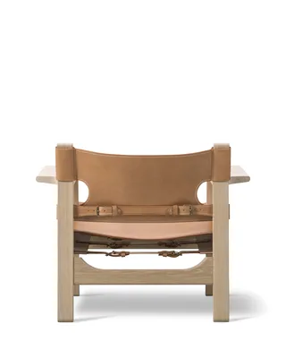 The Spanish Chair van Fredericia in Leather, natural, Oak soap, FSC Mix 70% – productfoto 4 van 7