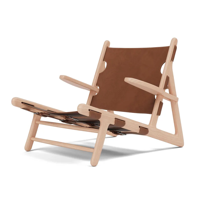 The Hunting Chair de Fredericia en Leather, cognac, Oak light oil, FSC Mix 70% – photo du produit 1 sur 4