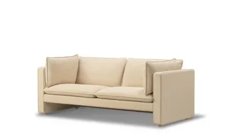 Jota Sofa, 2 seater, 185 cm by Fredericia in Vidar 323, Oak light oil, FSC Mix 70%, Arm cushions included – product photo 1 of 6