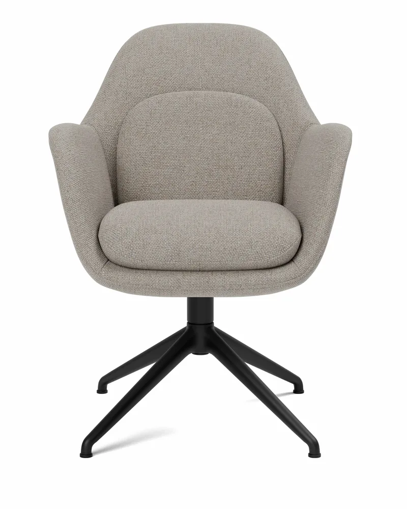 Swoon Dining Armchair Swivel Base by Fredericia in Sunniva 717, Swivel base black – product photo