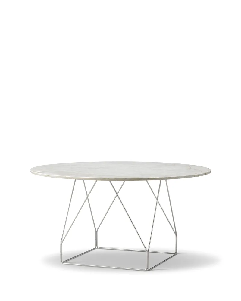JG Table, Ø140 cm by Fredericia in Ivory Quartzite, Brushed stainless steel, None – product photo 1 of 2