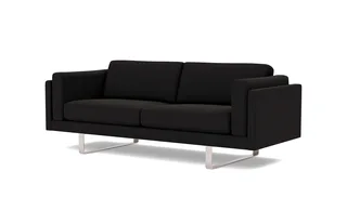 EJ280 Sofa, 2½ seater, 212 cm by Fredericia in Re-Wool 198, Brushed chrome, sledge base (High) – product photo 1 of 4
