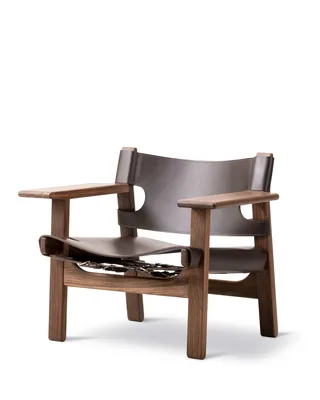 The Spanish Chair by Fredericia in Leather, dark brown, Walnut oiled – product photo 1 of 8
